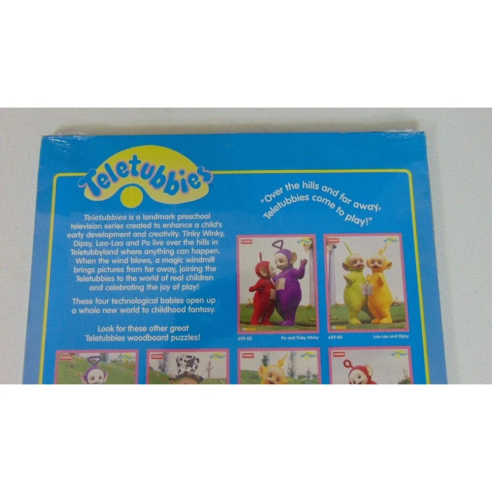 Playskool Teletubbies Wooden Puzzle 629‑06 • Tinky Winky • 4‑Piece Vintage 1998